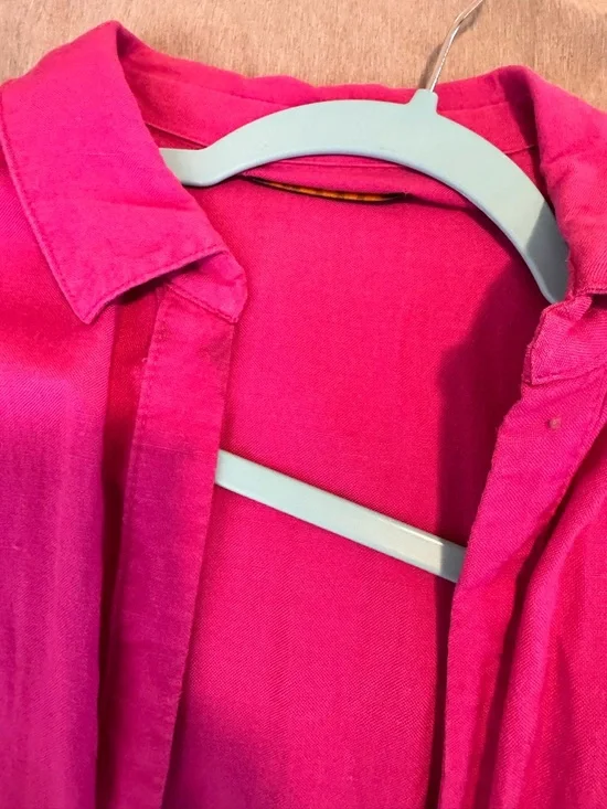 Piombo Bright Fuchsia Tiered Button-Front Midi Dress - Picture 4 of 5